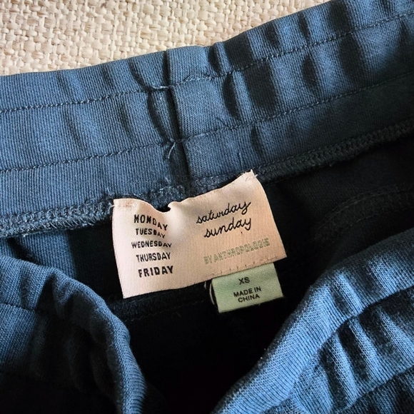 Anthropologie Saturday Sunday Dylan Cropped Terry Joggers Pants Teal XS - Picture 6 of 7